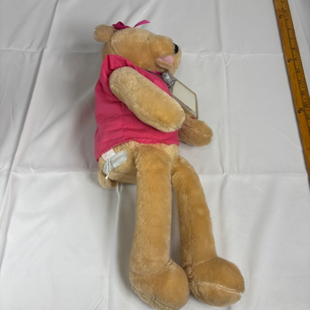 Chantilly Lane Nurse Bear Sings Pink Scrubs Top/Badge/Stet 19" Moves NO Sound - Picture 5 of 14